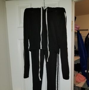 Matching set of crop top and leggings